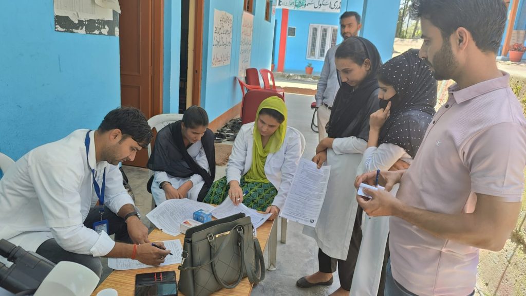 Health Camp organized by the Health Department at Govt Higher Secondary School Samote