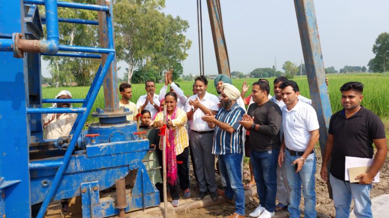 Balvir Kaur Sarpanch Treva starts construction of tube-well worth Rs 3.29 Crores